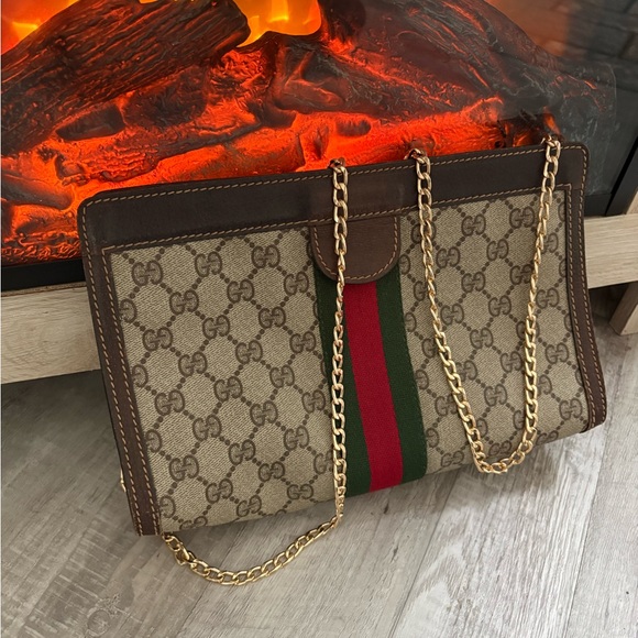 AUTHENTIC GUCCI Crossbody bag purse vintage gg tote clutch gg vintage handbag - Picture 3 of 13